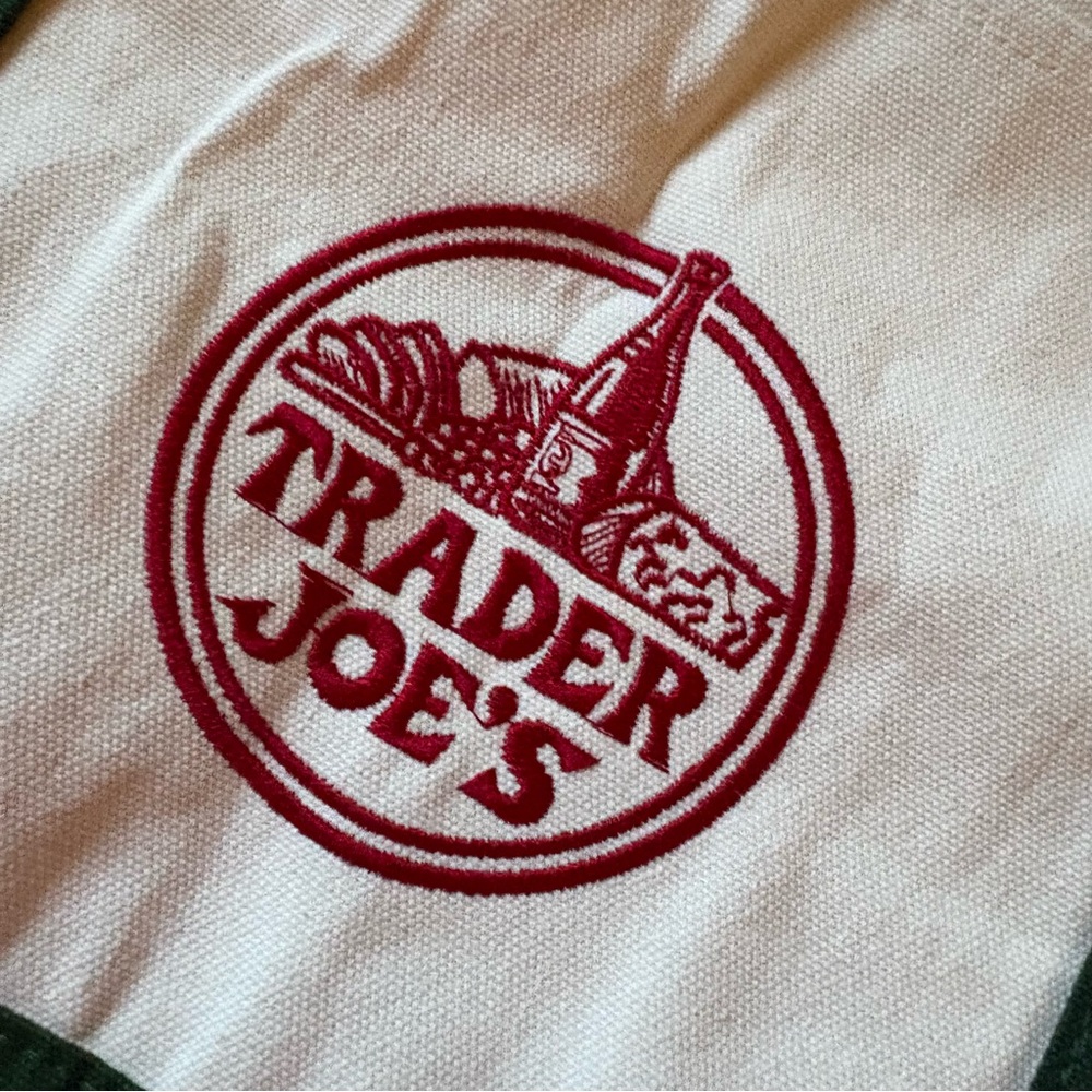 Trader Joe’s large Canvas Tote Bag Blue NEW - Picture 7 of 9